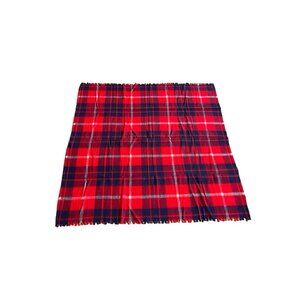 Faribo Faribault Wollen Mill Co. Plaid Throw Blanket Red Blue